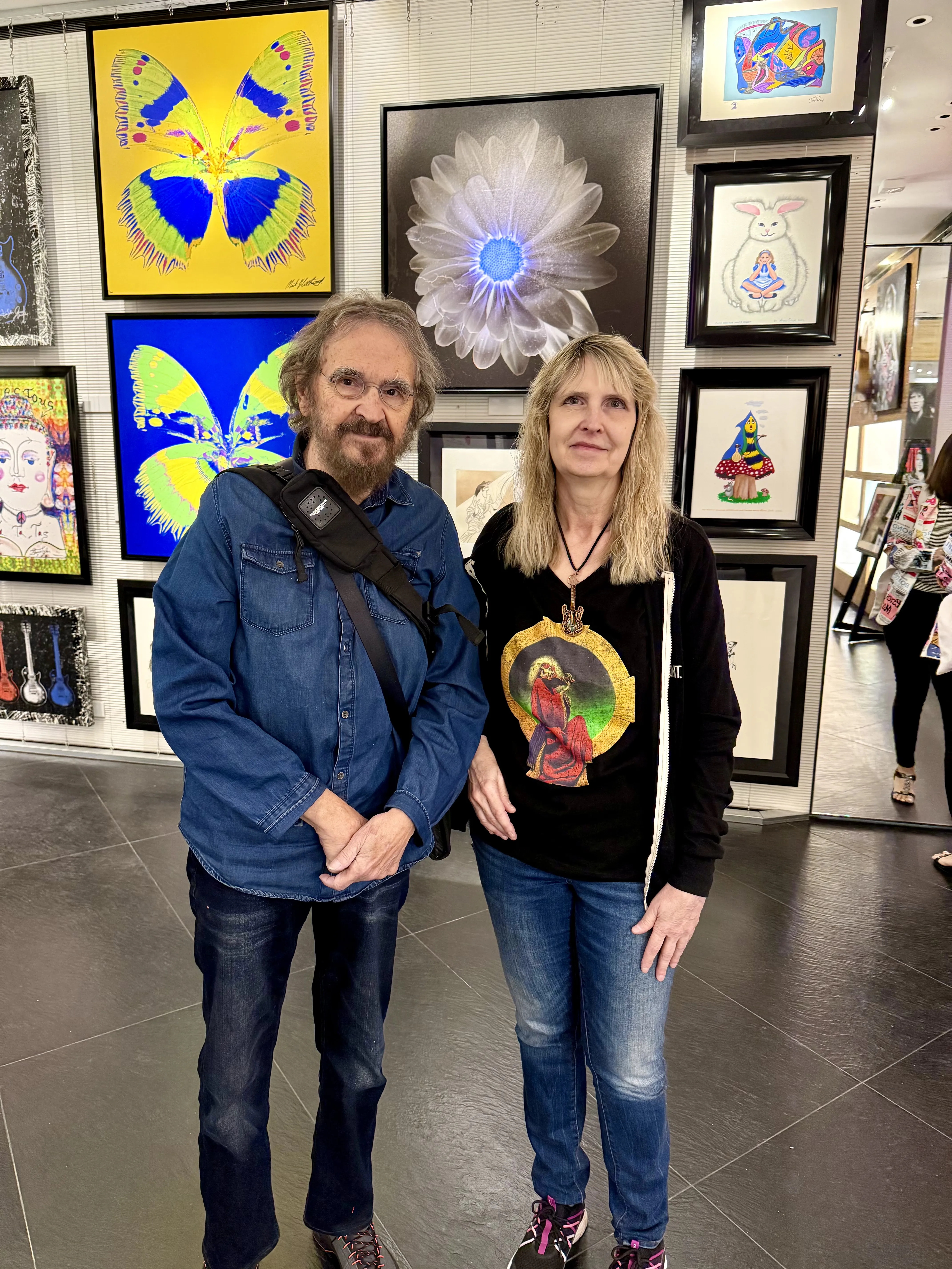Nancy Elhallak with Stanley Mouse at Animazing Gallery Las Vegas