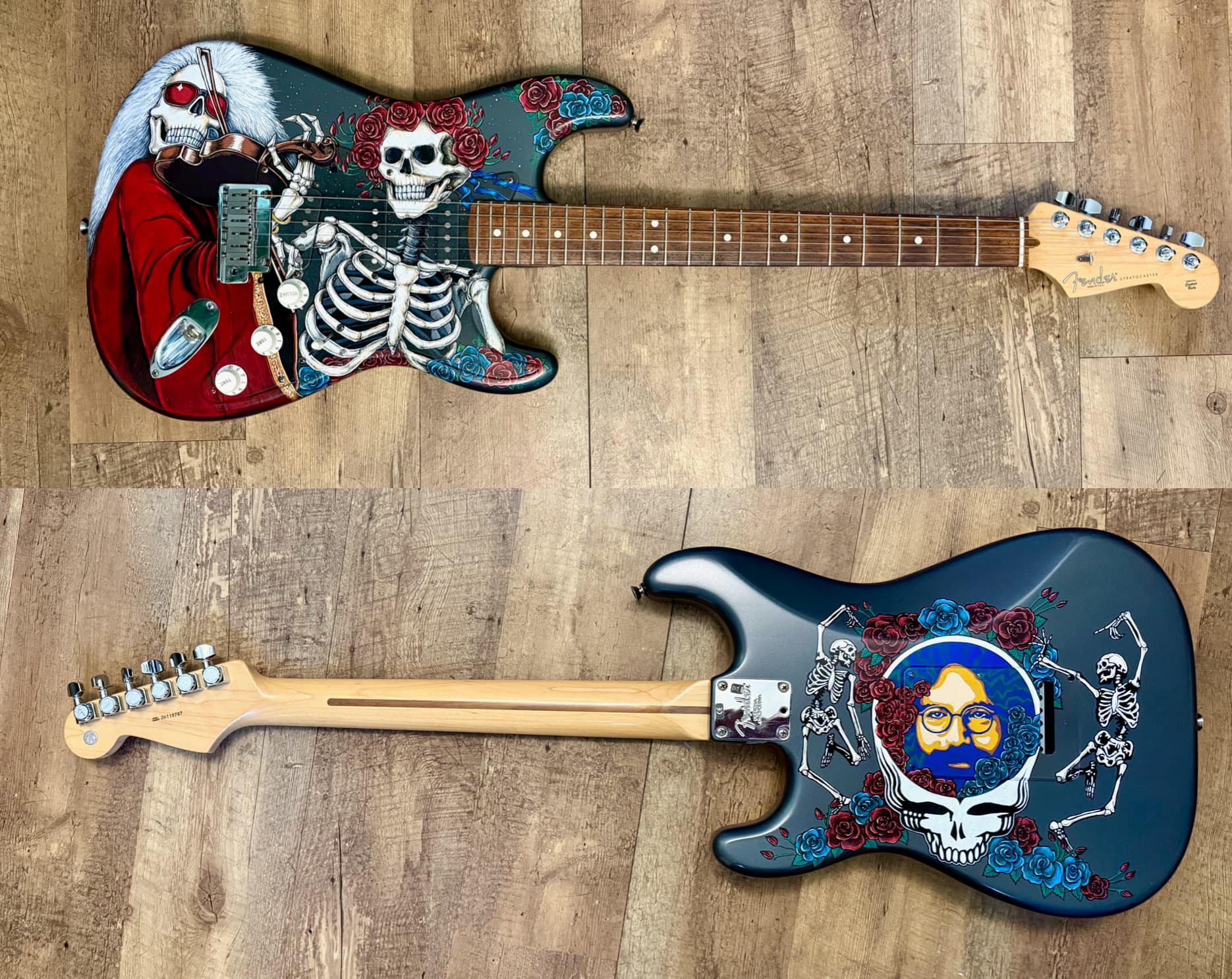 Jerry Garcia Grateful Dead painted guitar