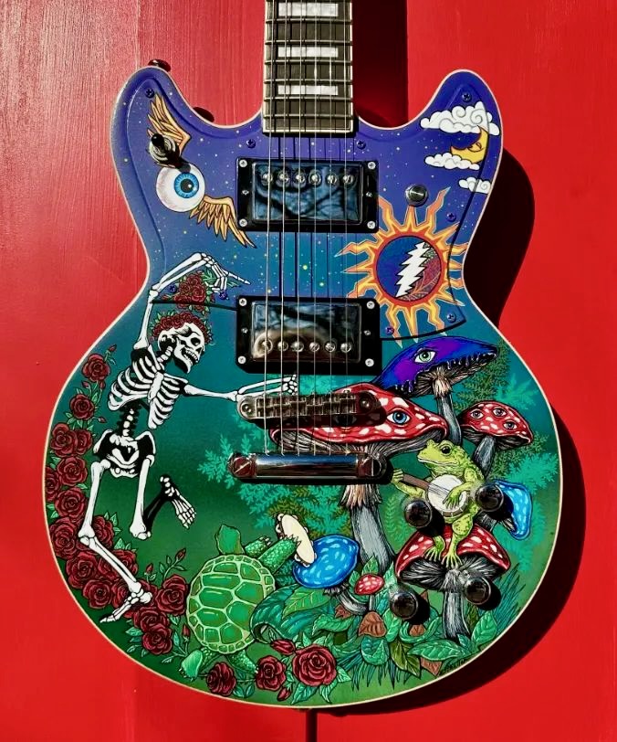 Grateful Dead painted guitar