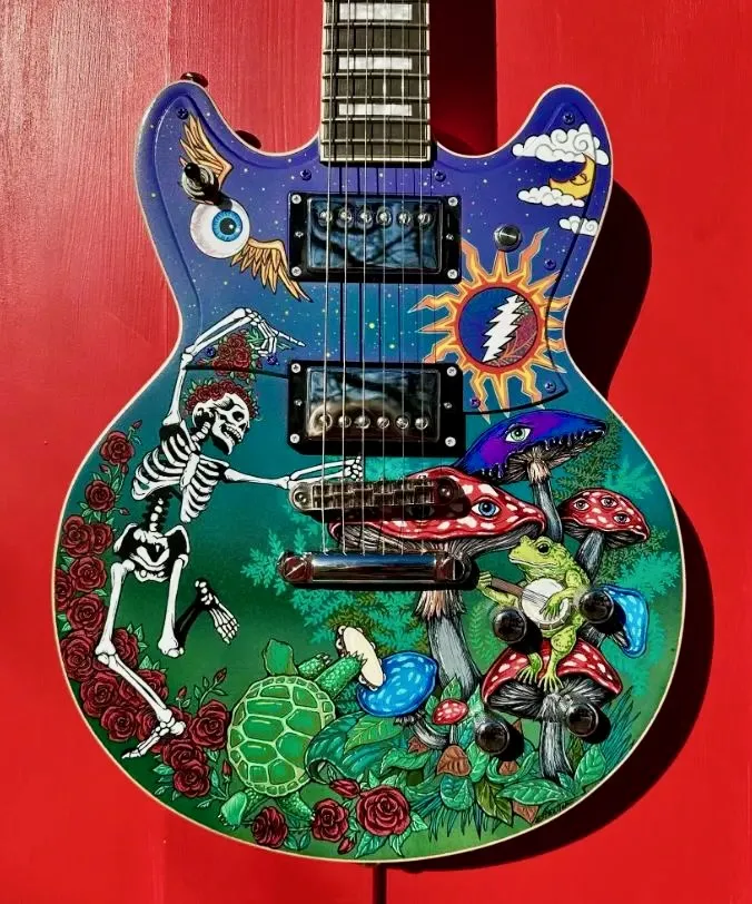 Grateful Dead painted guitar