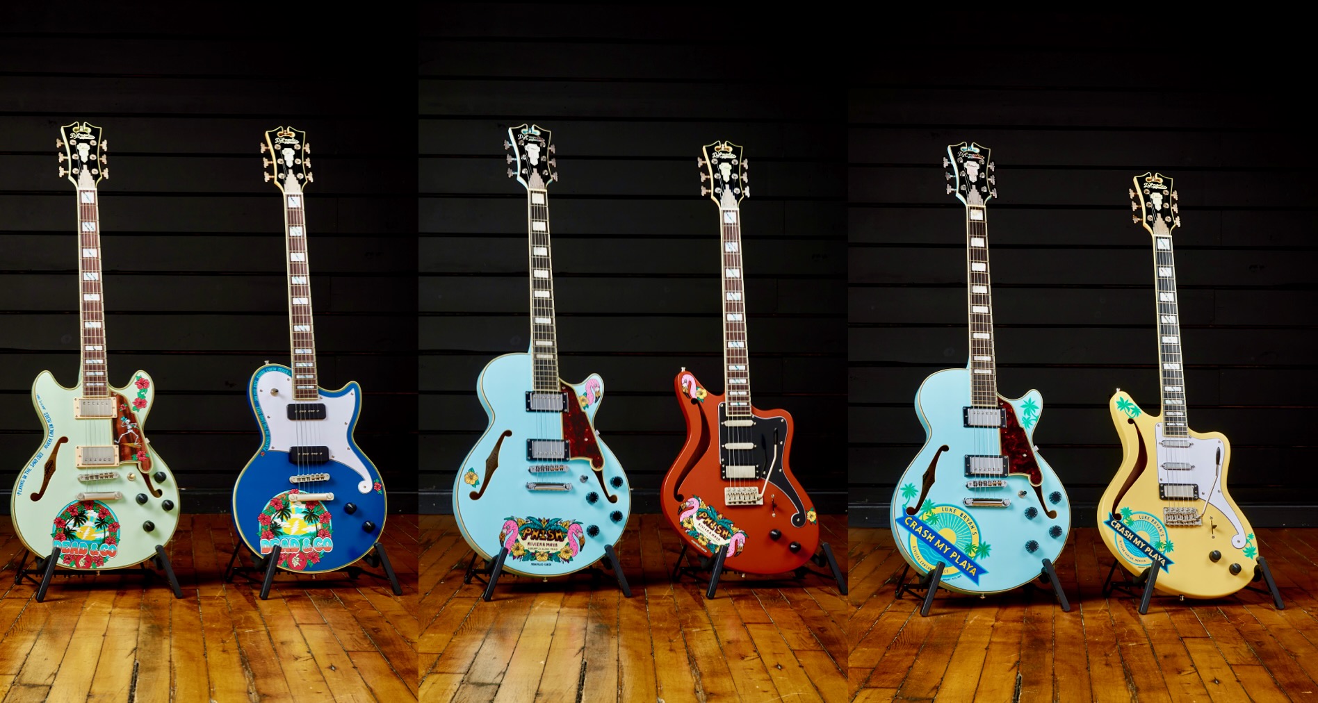 Dead and Company painted guitars collection