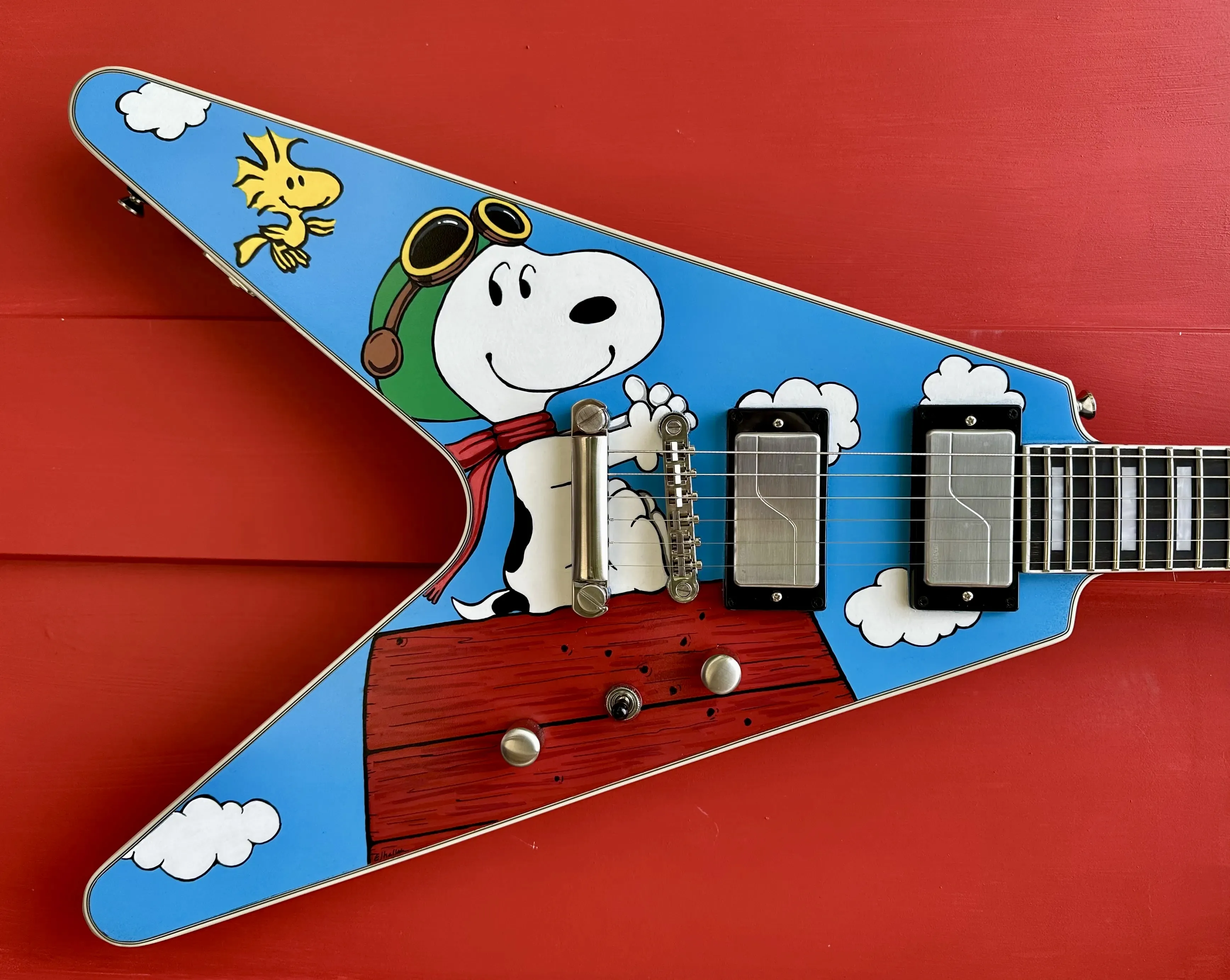 Snoopy painted guitar