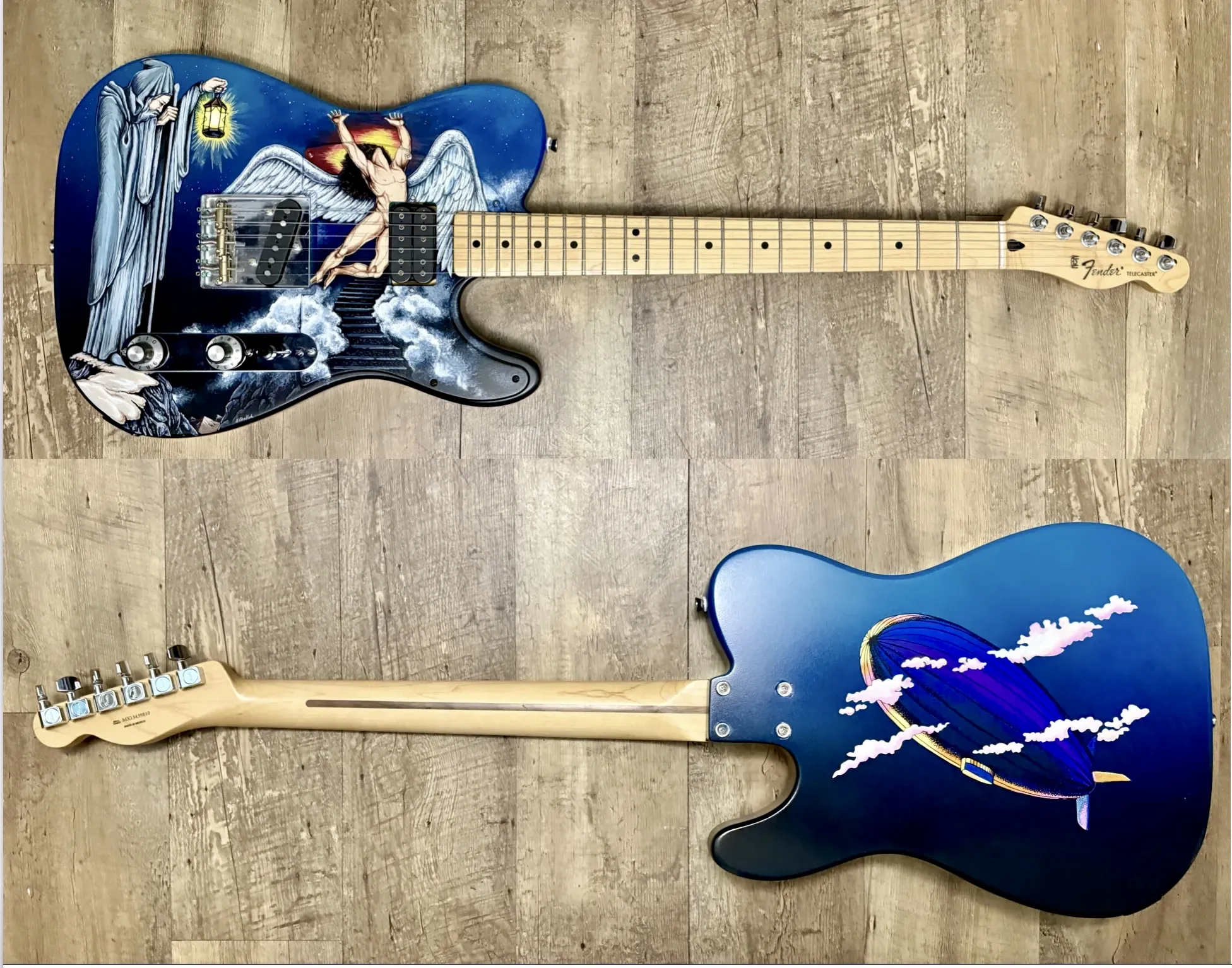 The Sky Pilgrim painted guitar