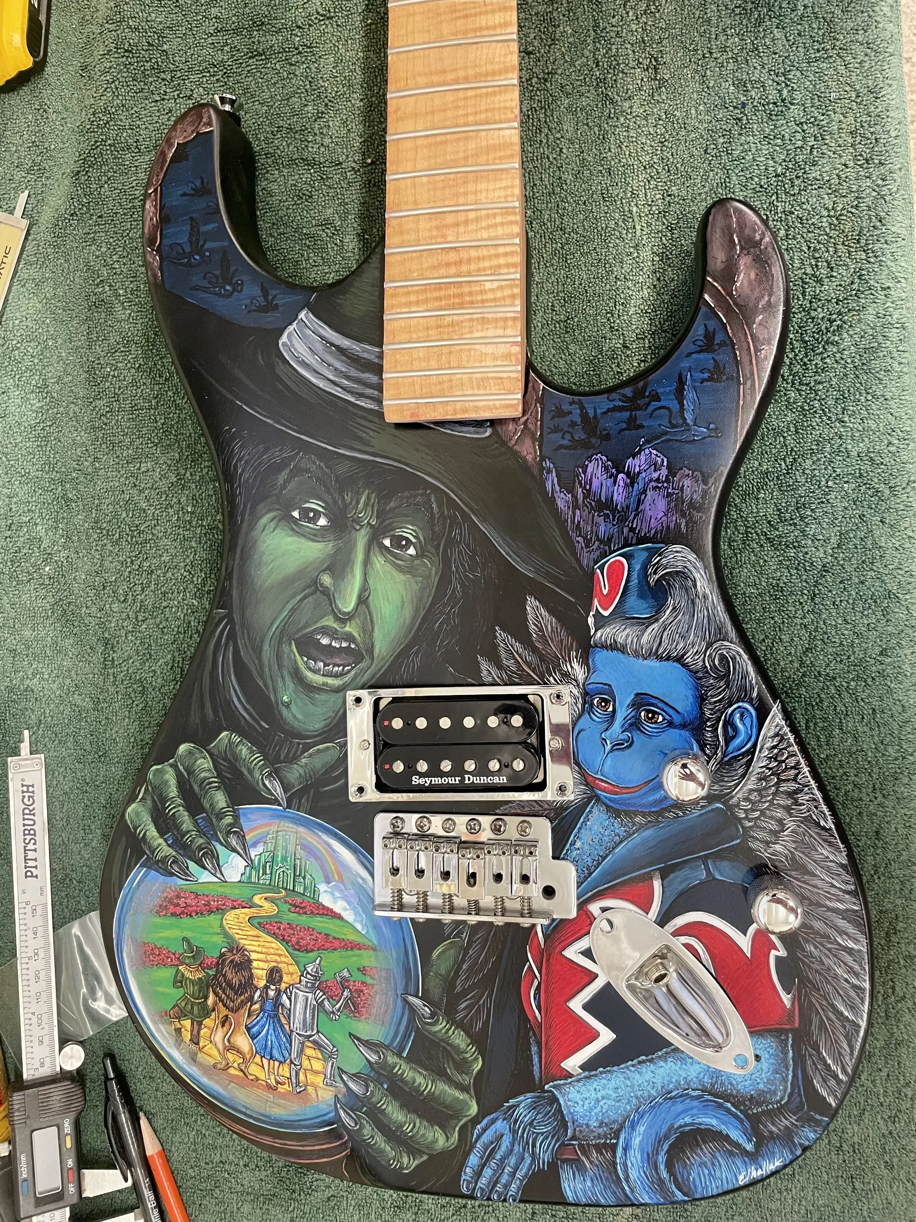 Ozcaster painted guitar