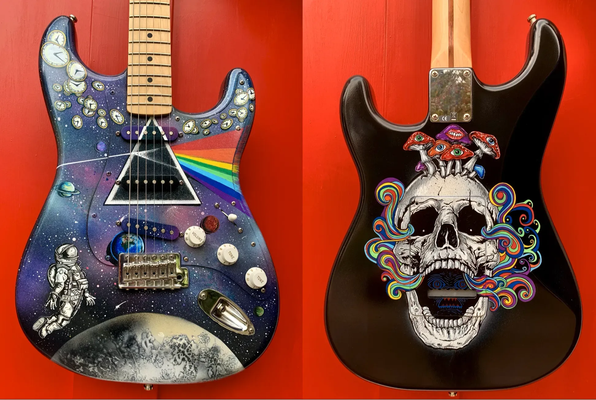 Pink Floyd Space painted guitar