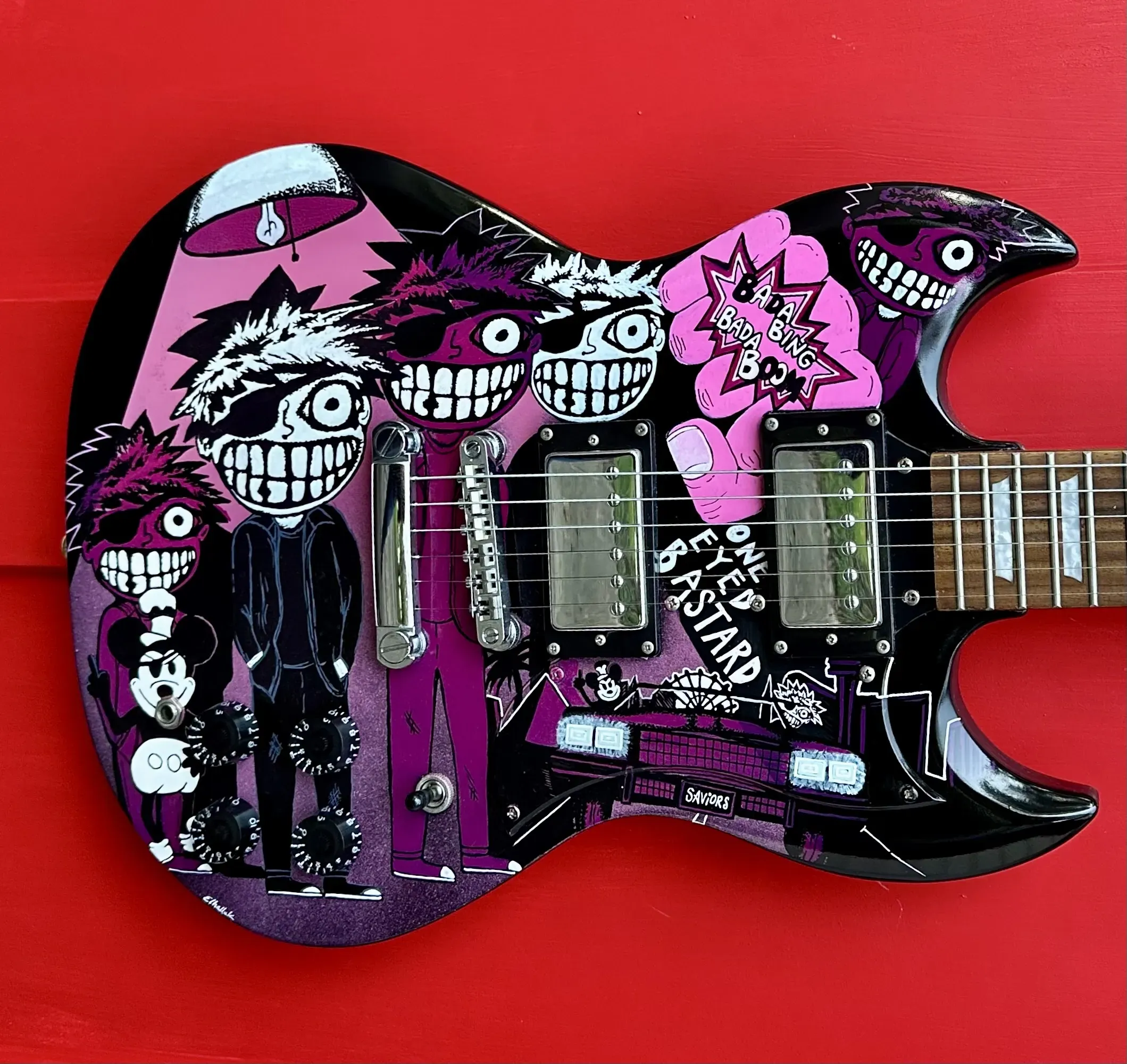 Green Day painted guitar