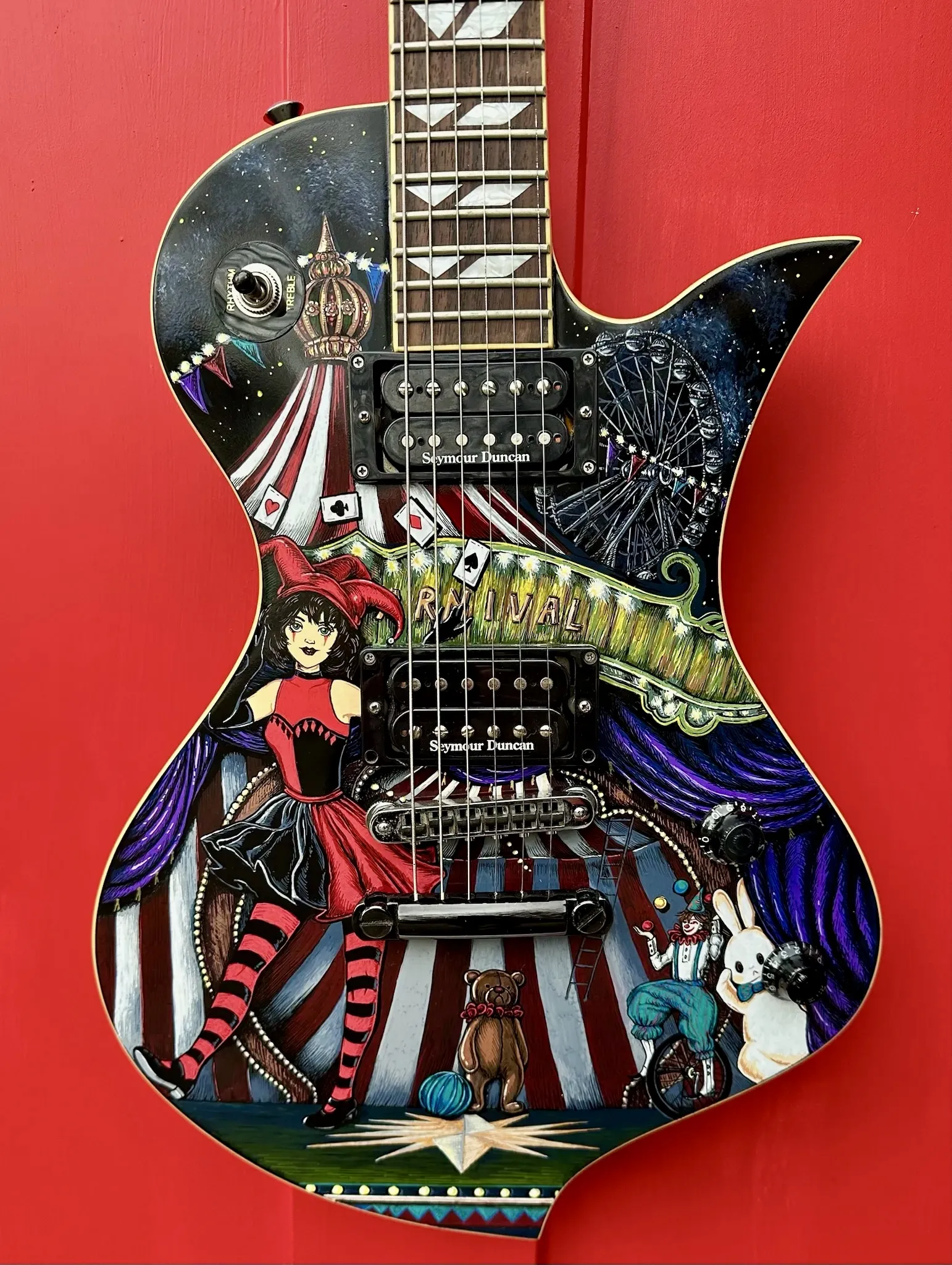 Carnival painted guitar