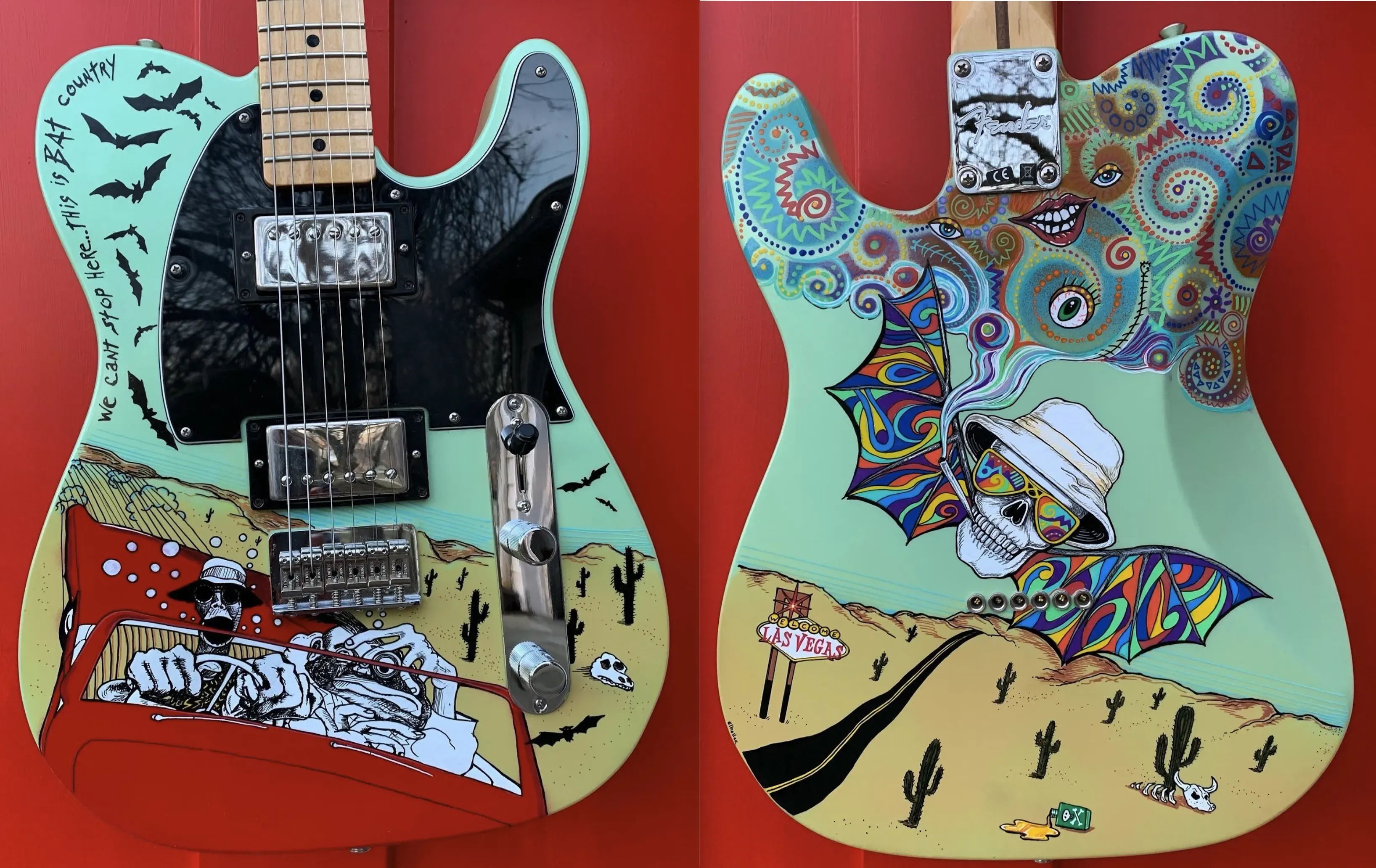 Fear and Loathing in LV 1 painted guitar