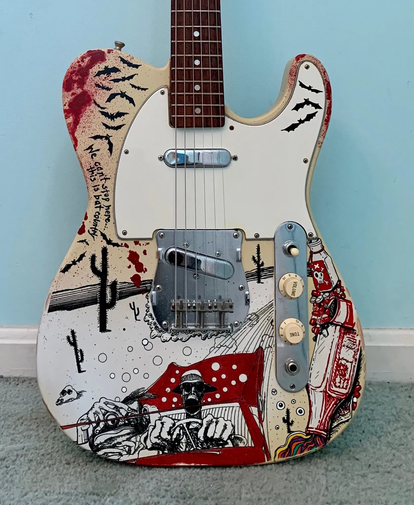 Fear and Loathing in LV 2 painted guitar