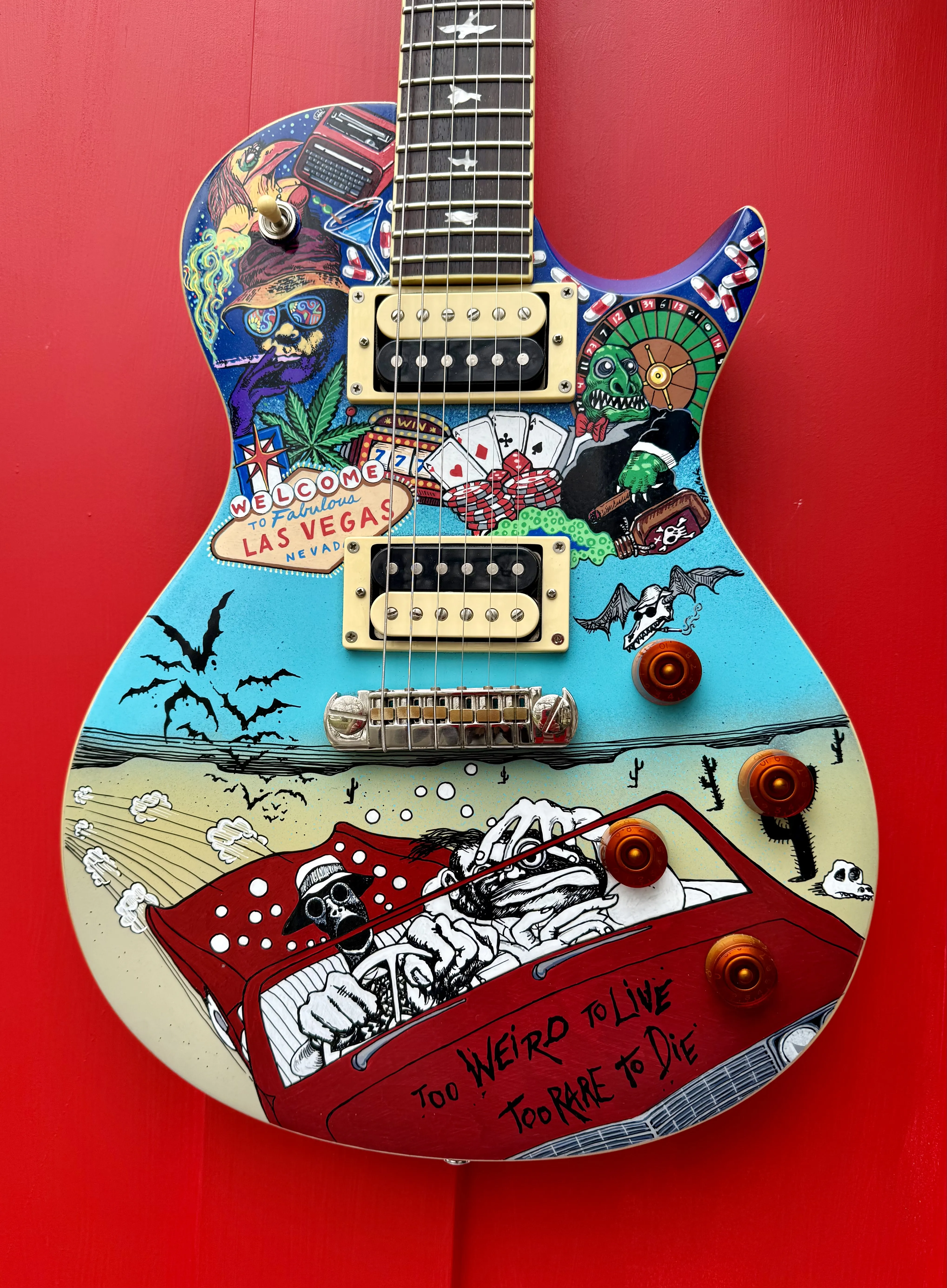 Fear and Loathing in LV 4 painted guitar