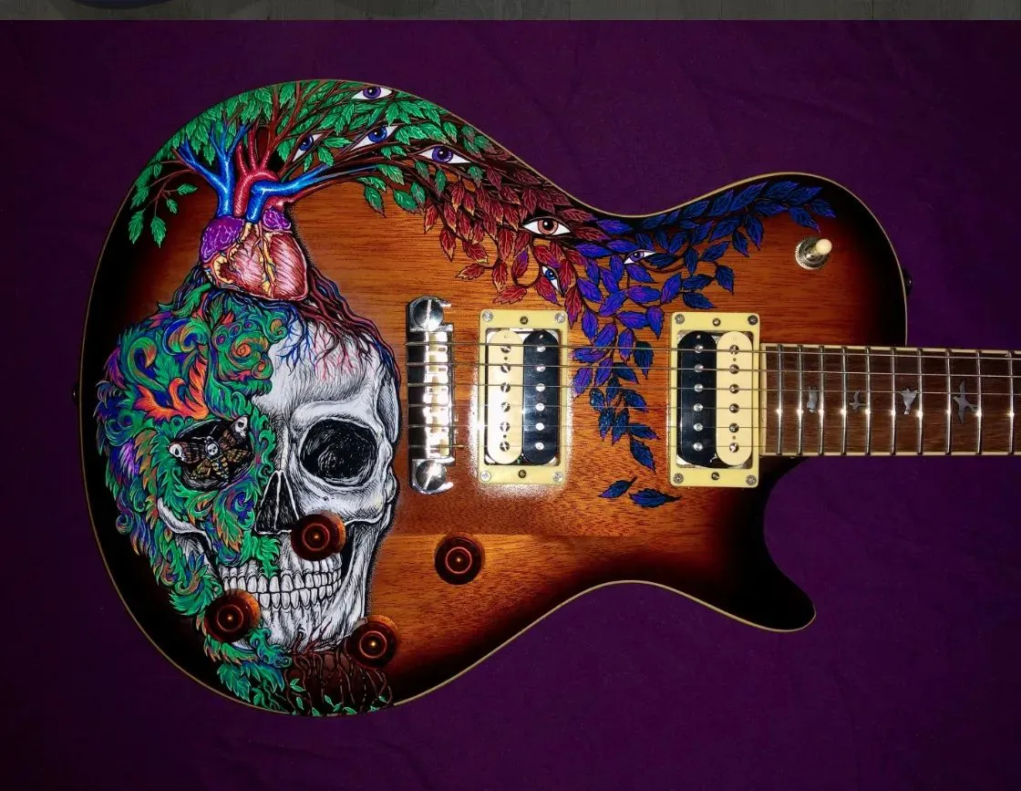 Skull Tree PRS painted guitar