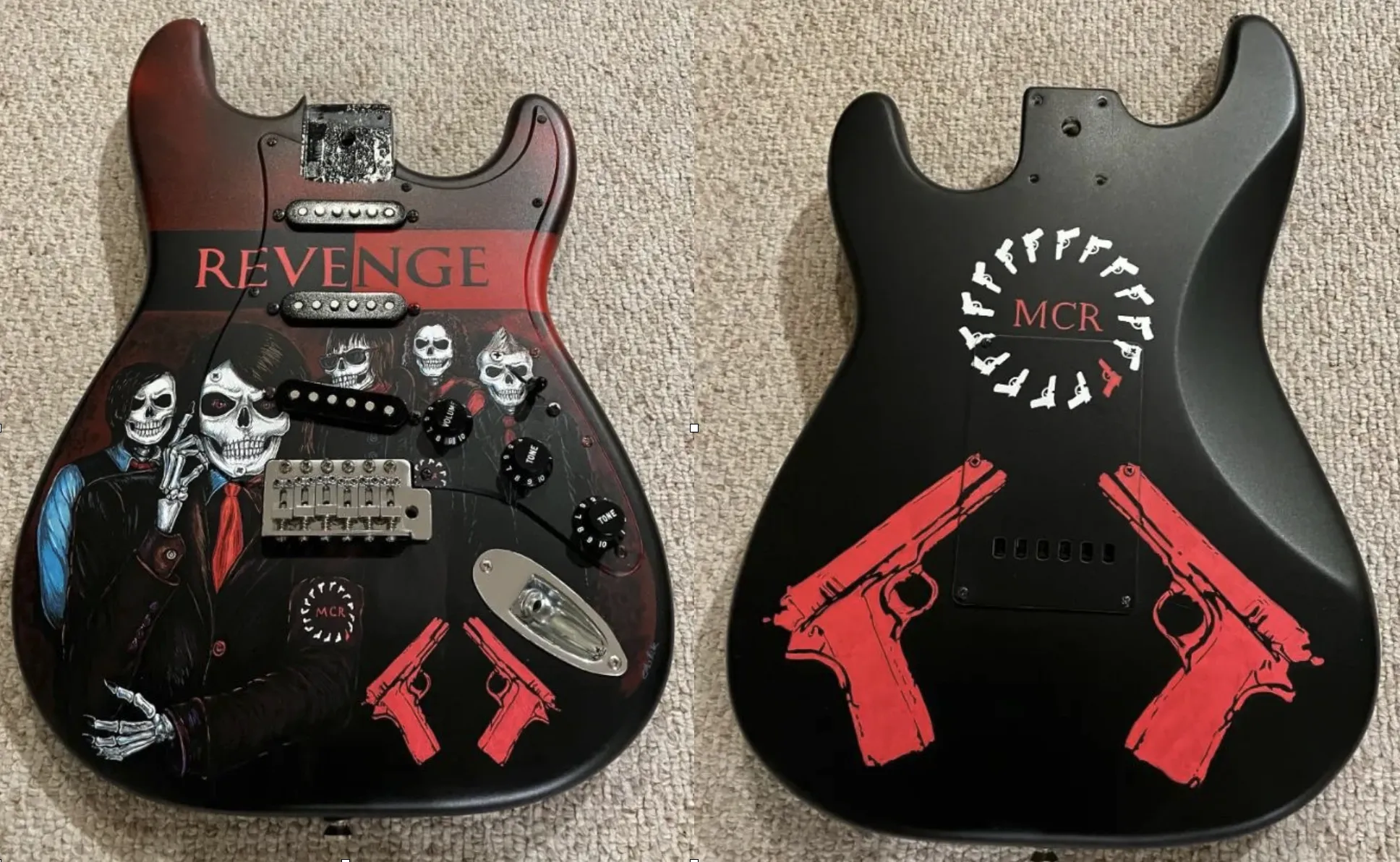 MCR 2 painted guitar