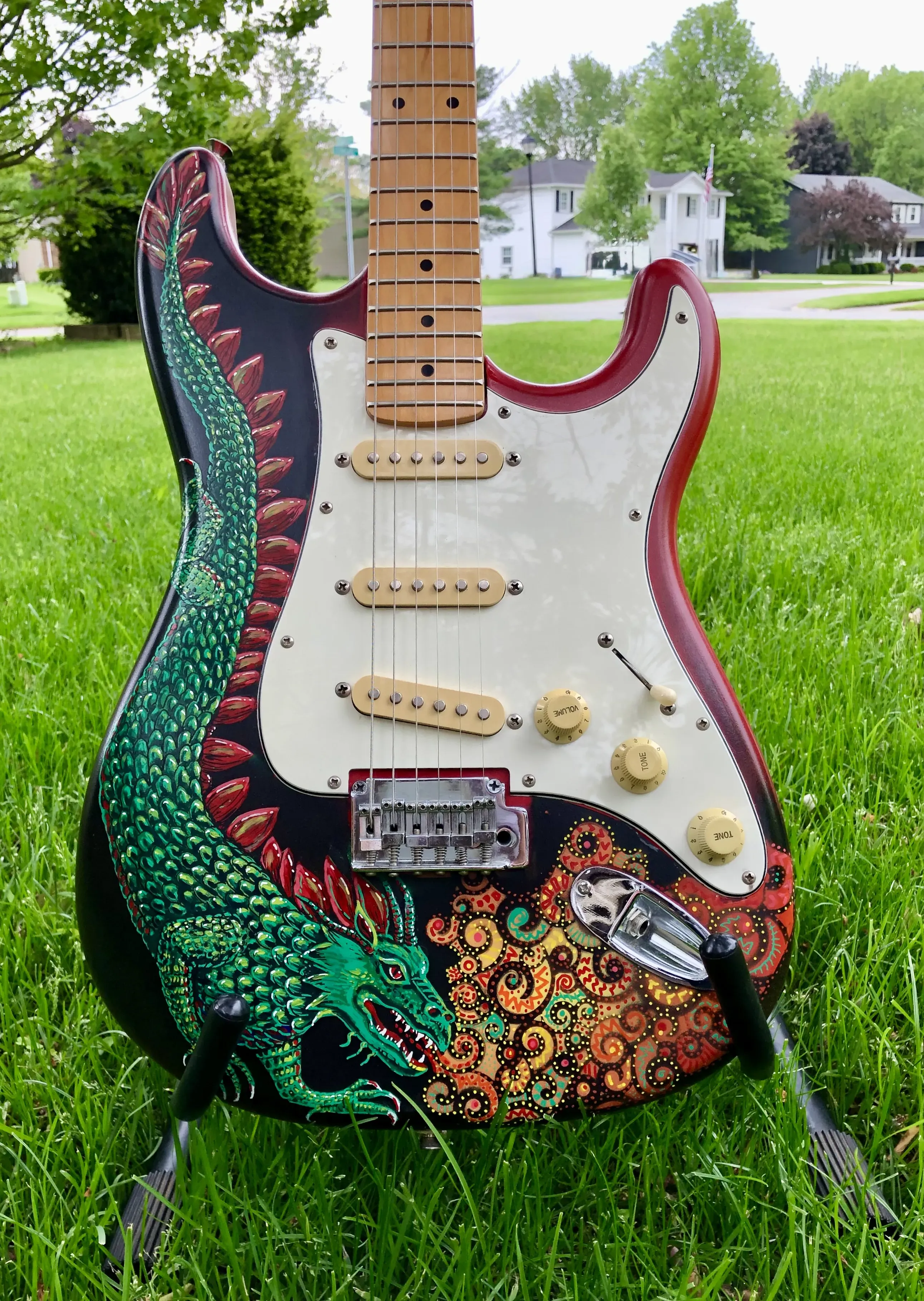 Dragon Strat painted guitar