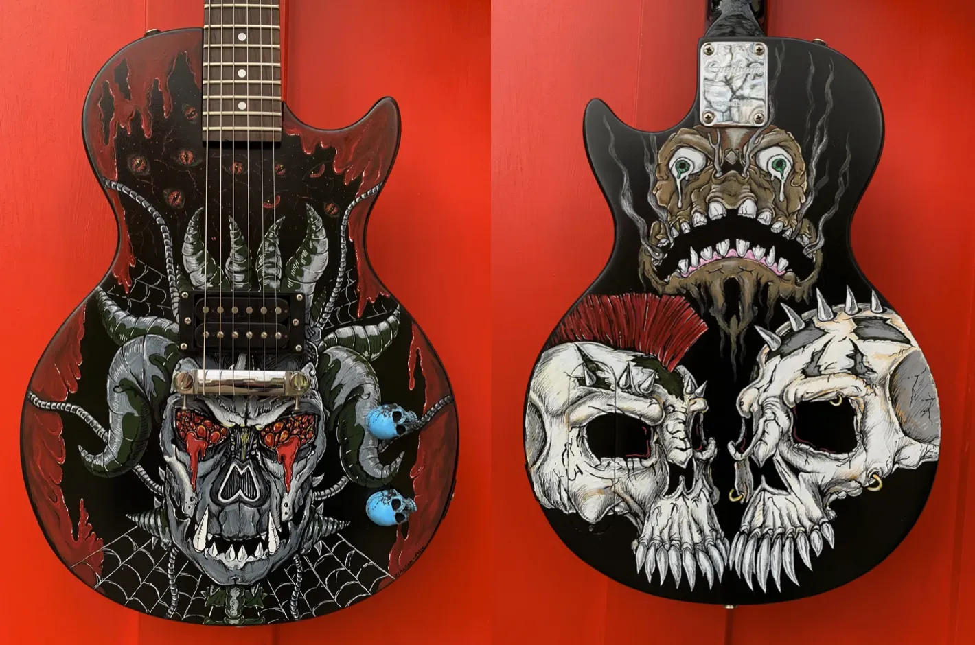 The Bone Crusher painted guitar