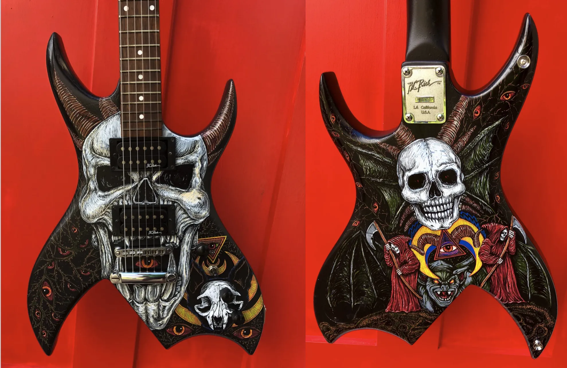 The Bone Reaper painted guitar