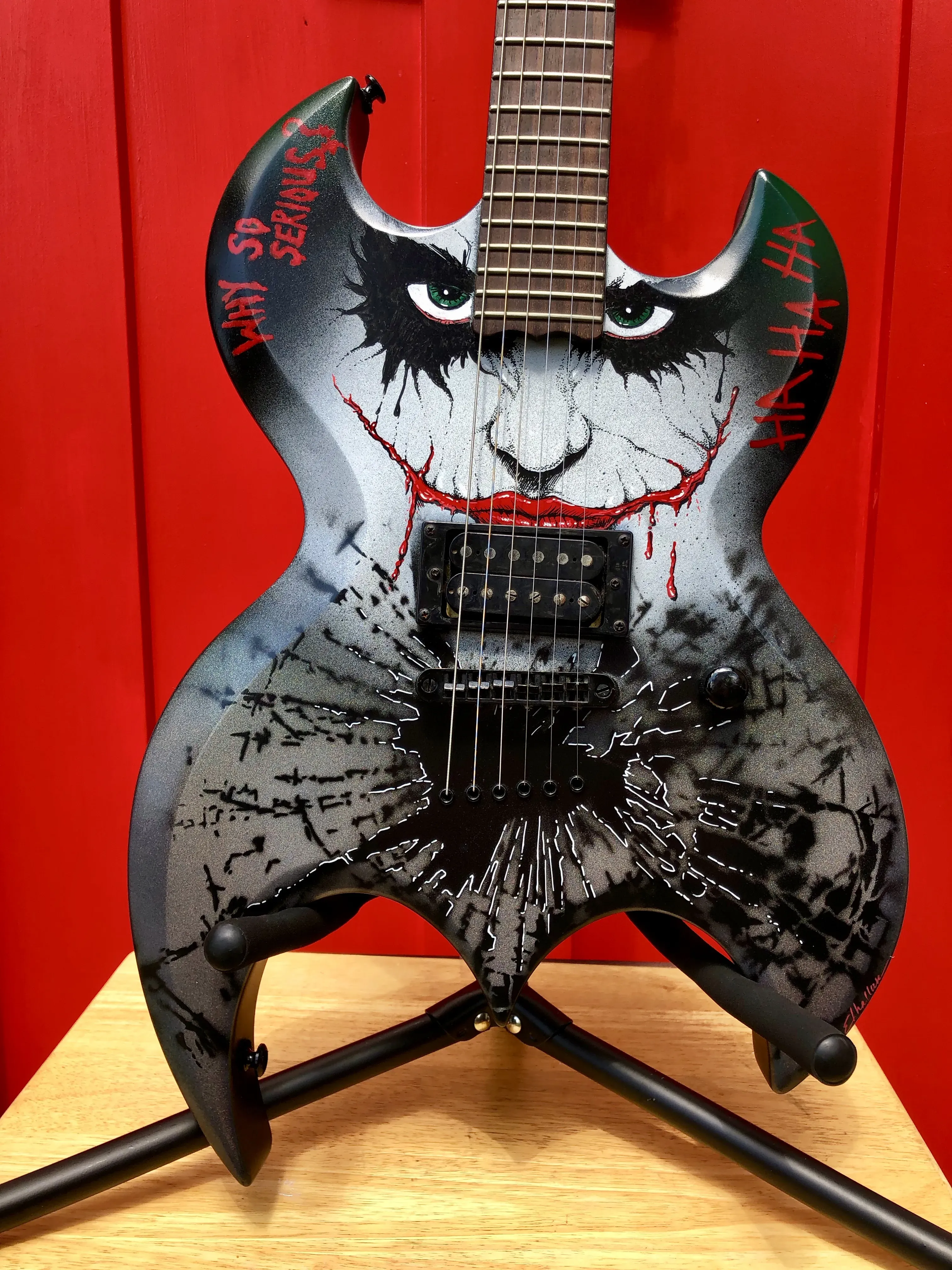 Batman painted guitar