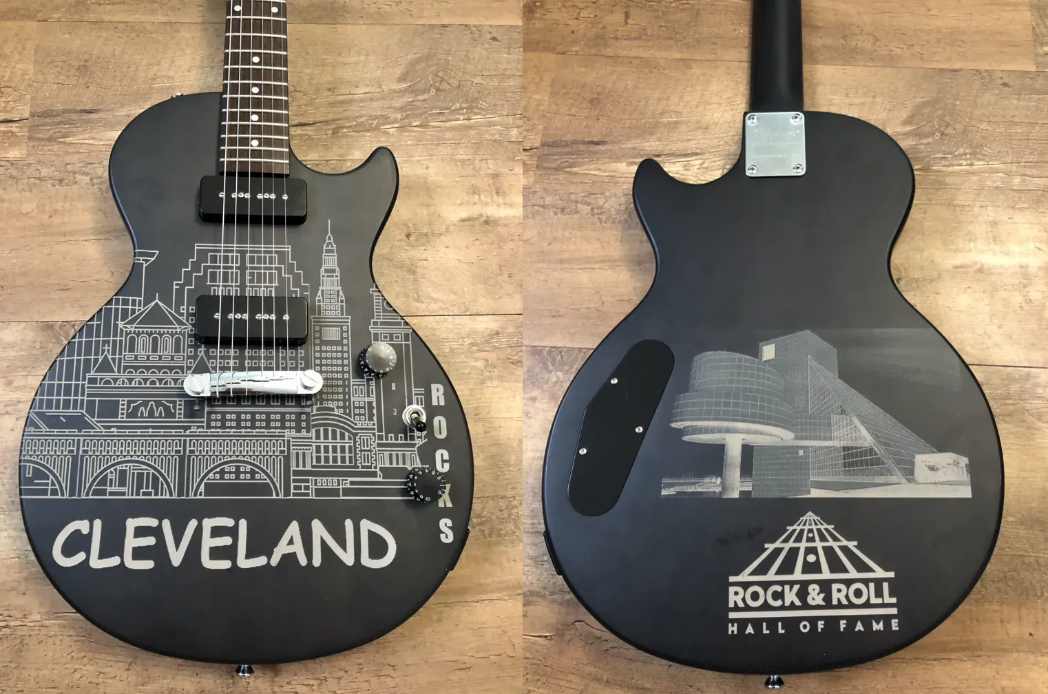 Cleveland Rocks painted guitar