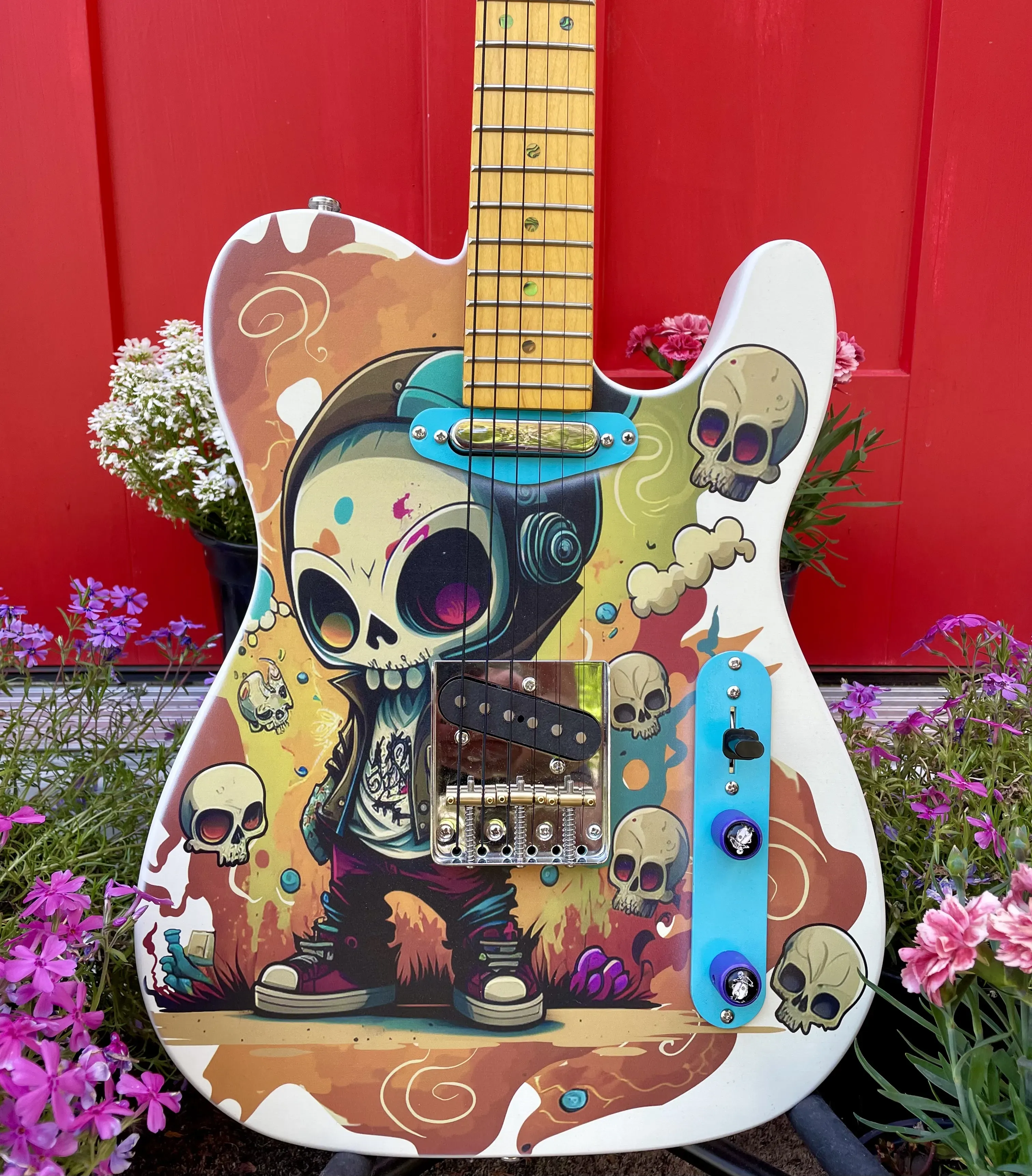 Punk Boy painted guitar
