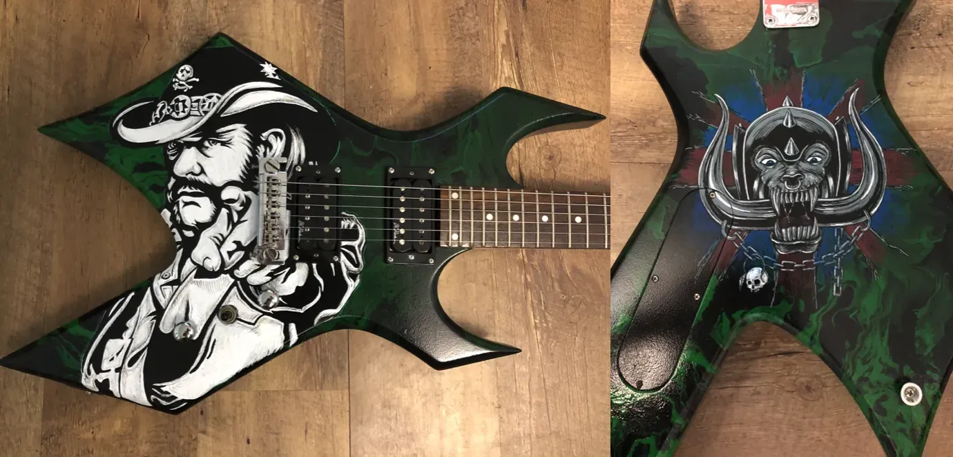 Lemmy painted guitar