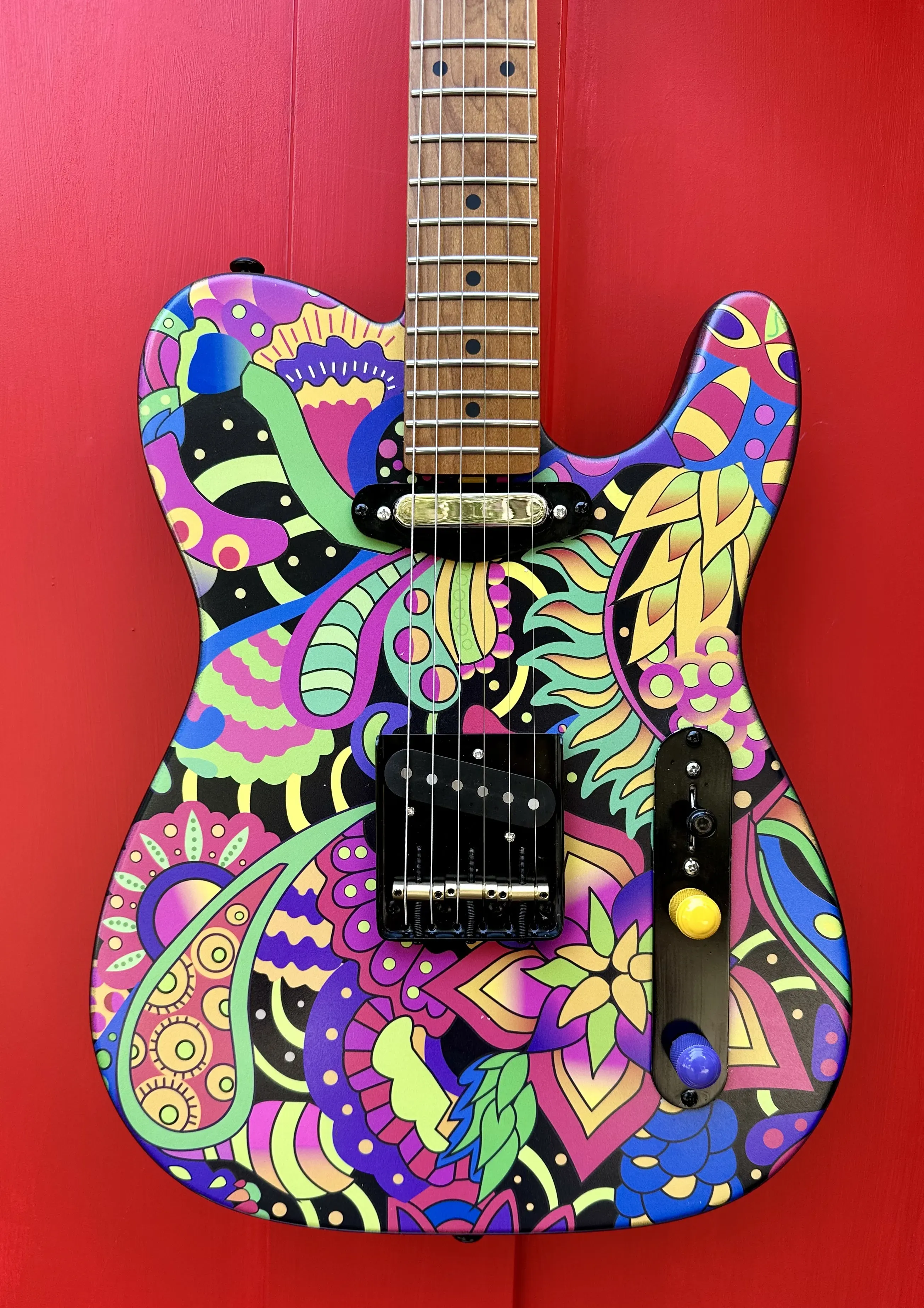 Kaleidoscope painted guitar