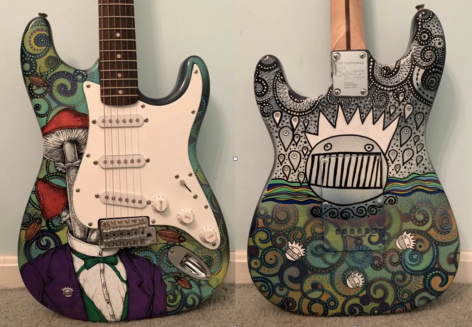Ween painted guitar