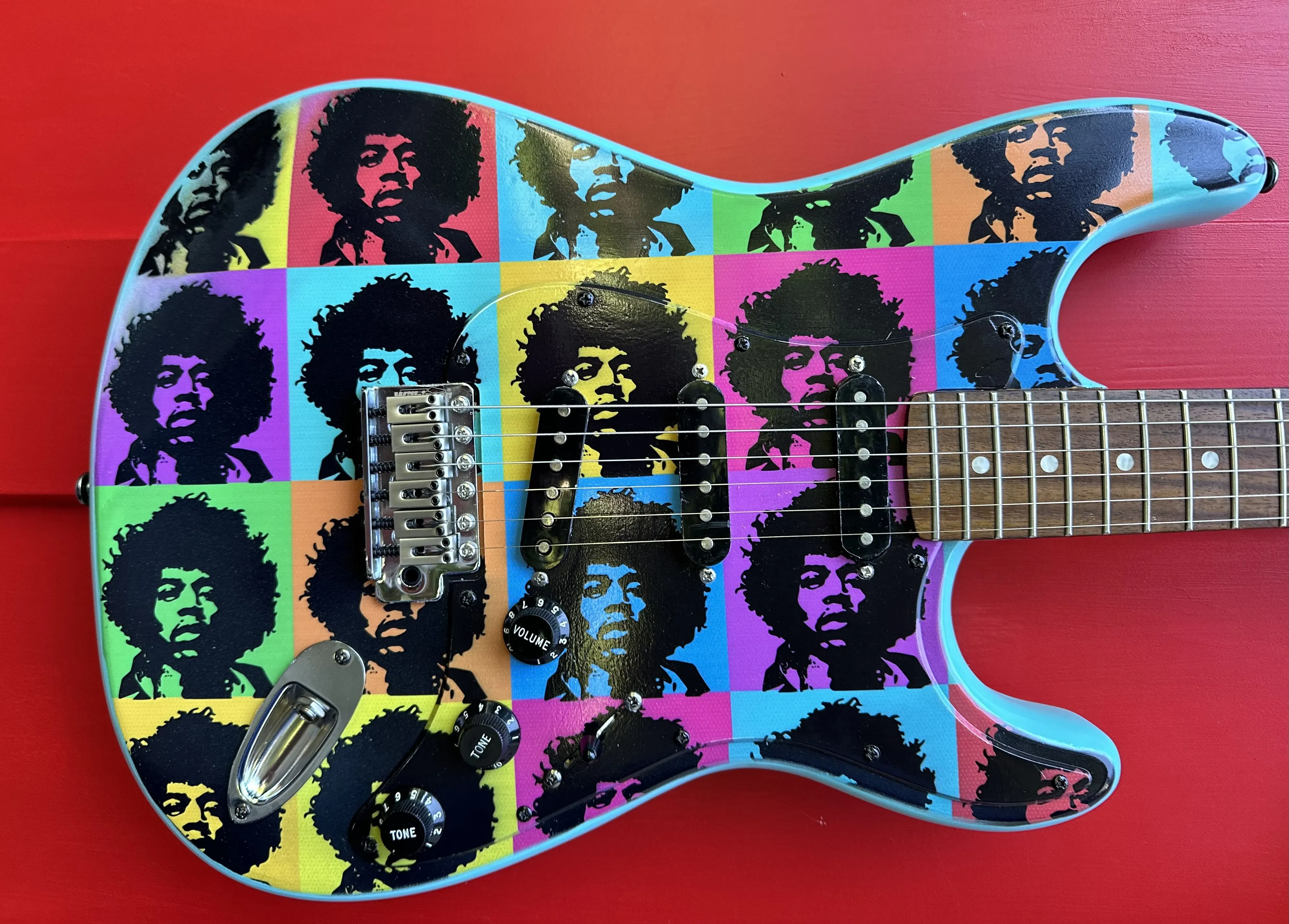 Jimi Pop painted guitar