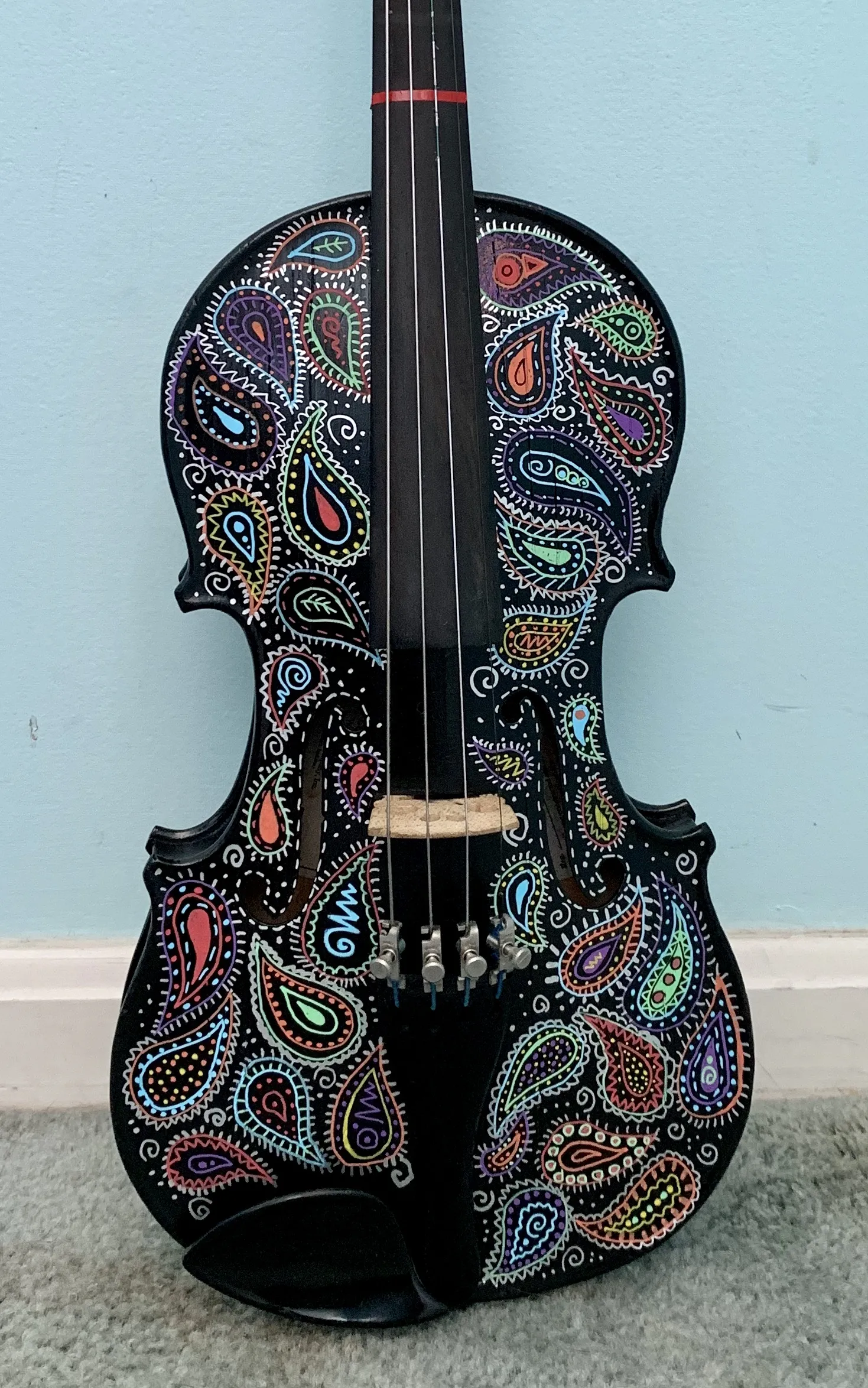 Psychedelic Fiddle painted guitar