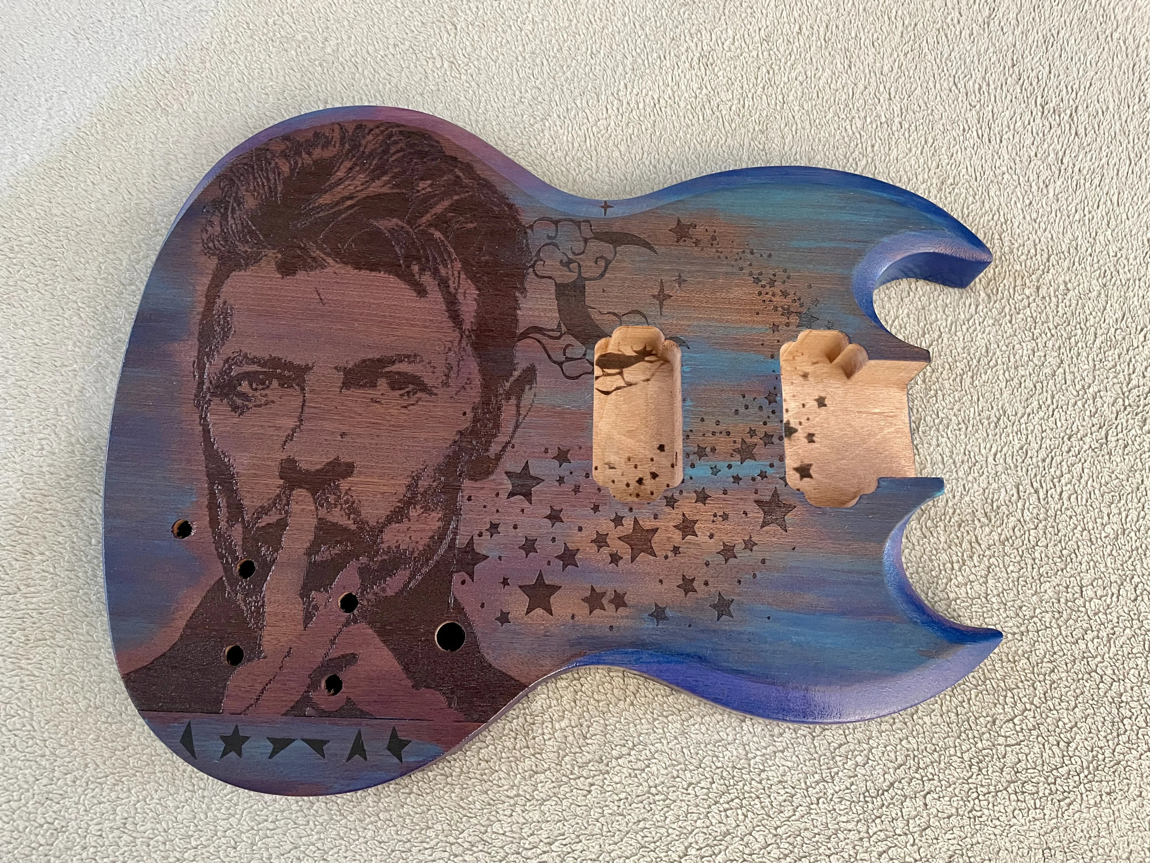 David Bowie painted guitar