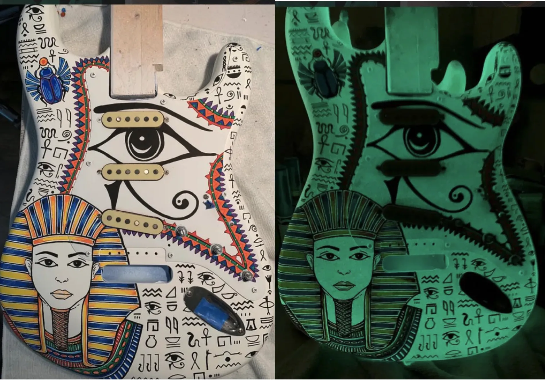 Egyptians painted guitar