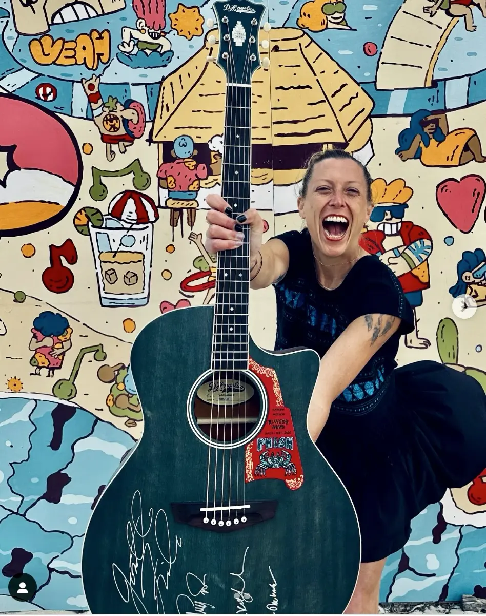 Phish HeadCount hand painted guitar Nancy Elhallak