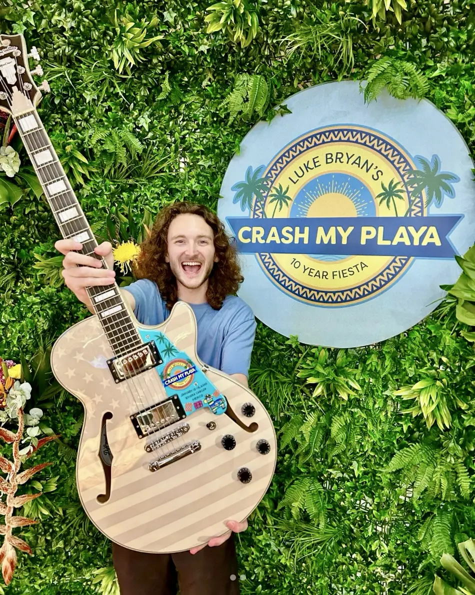 Luke Bryan HeadCount painted guitar