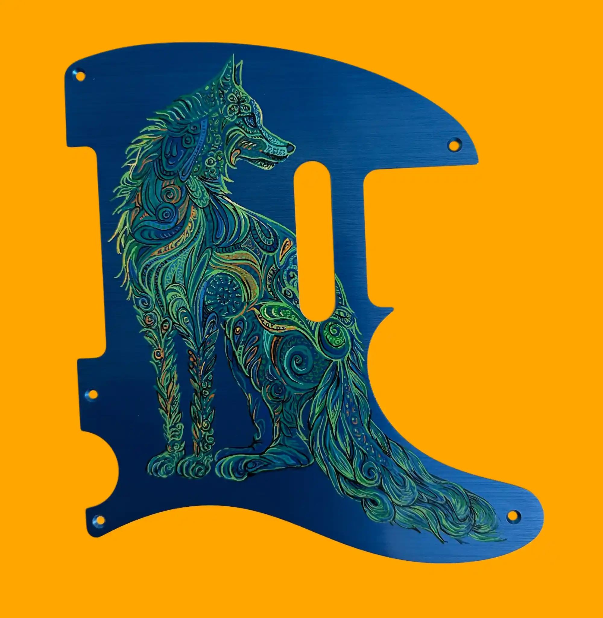 Psychedelic Wolf pickguard