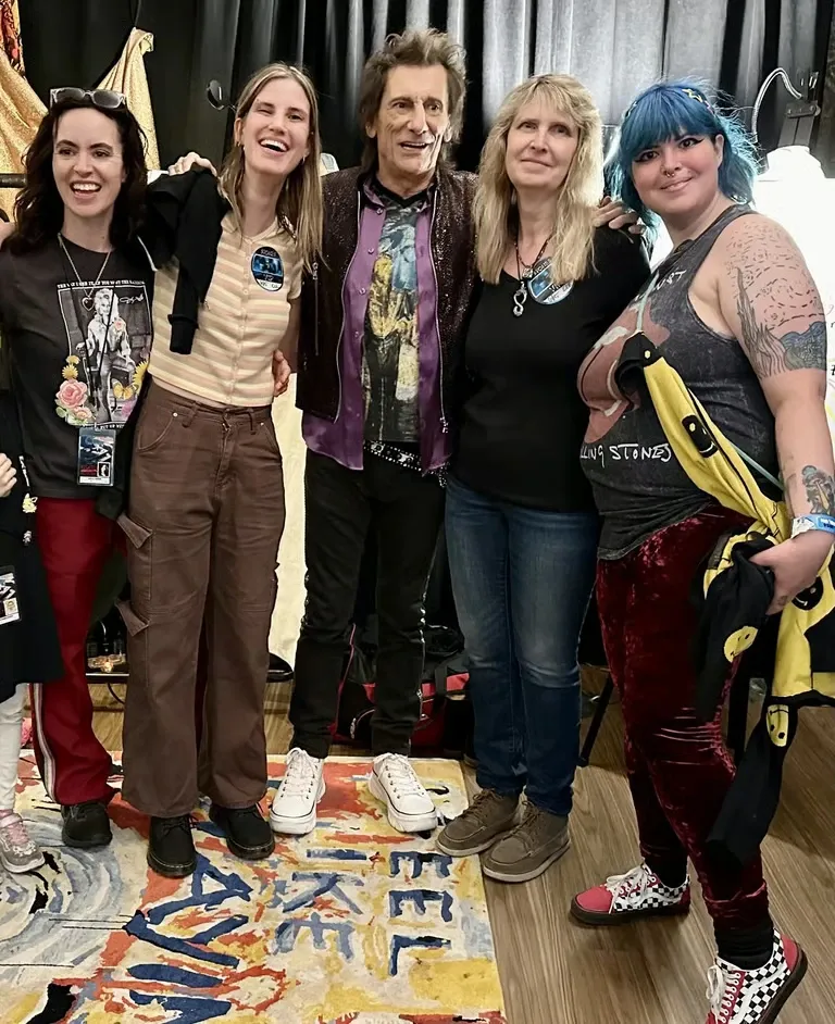 Nancy Elhallak with Ronnie Wood and Sally Wood Cleveland