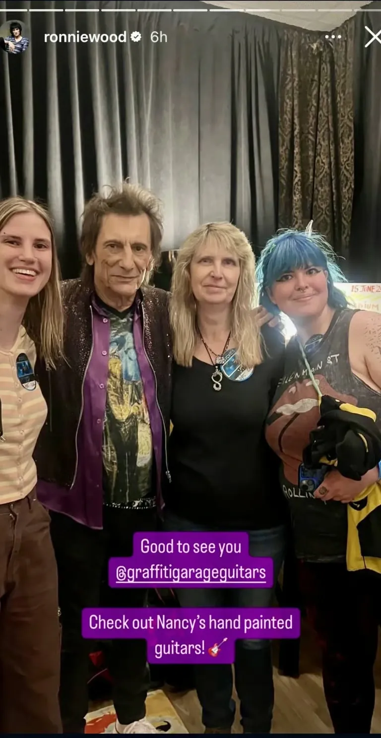 With Ronnie Wood backstage