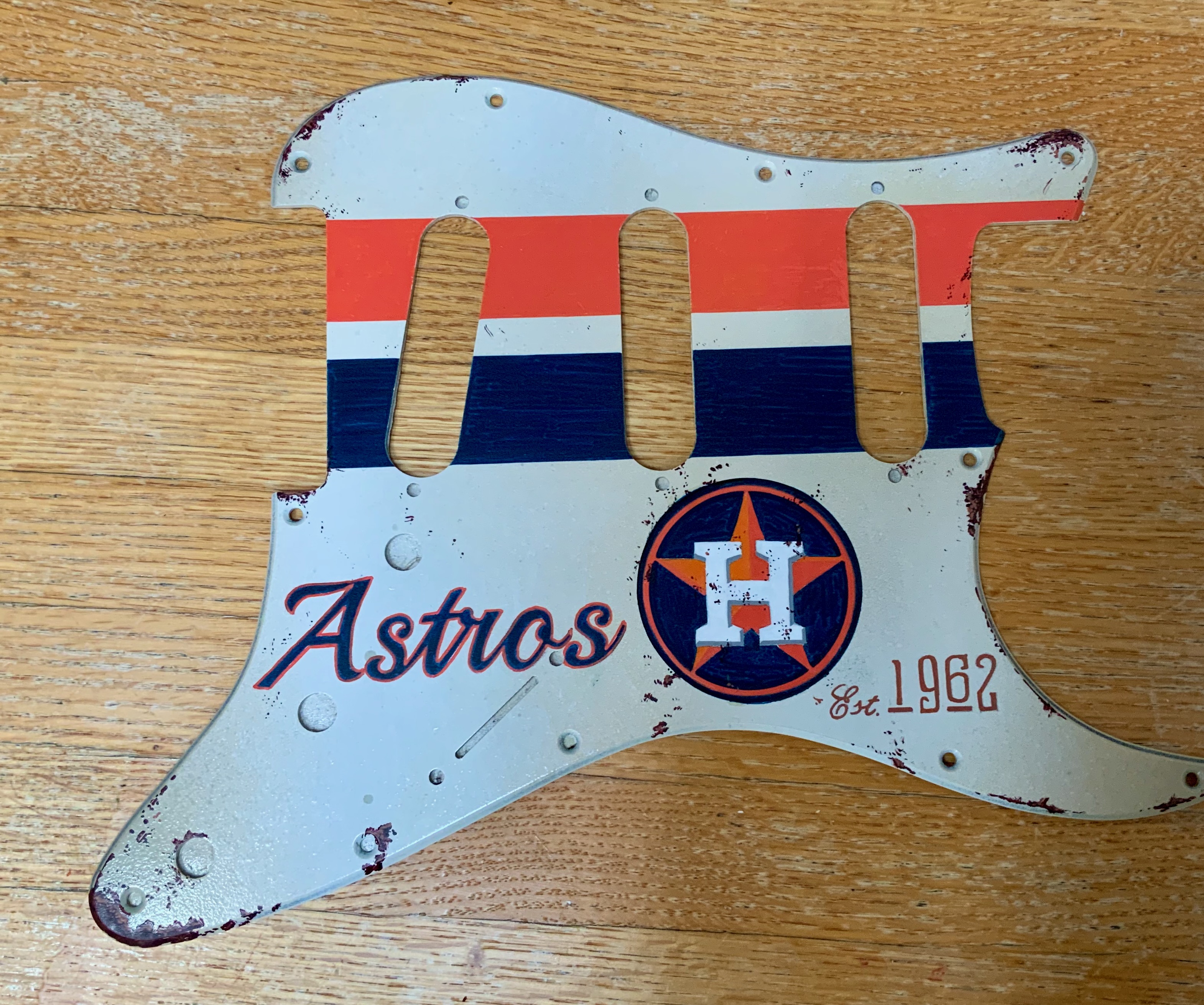 Houston Astros pickguard painted