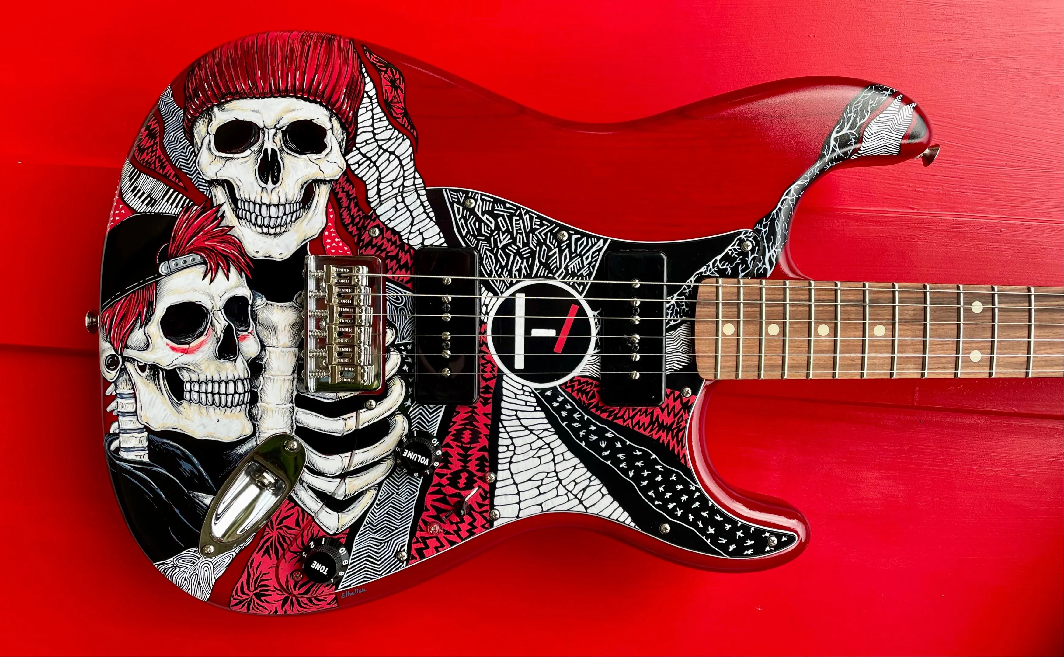 Twenty One Pilots Stratocaster painted guitar