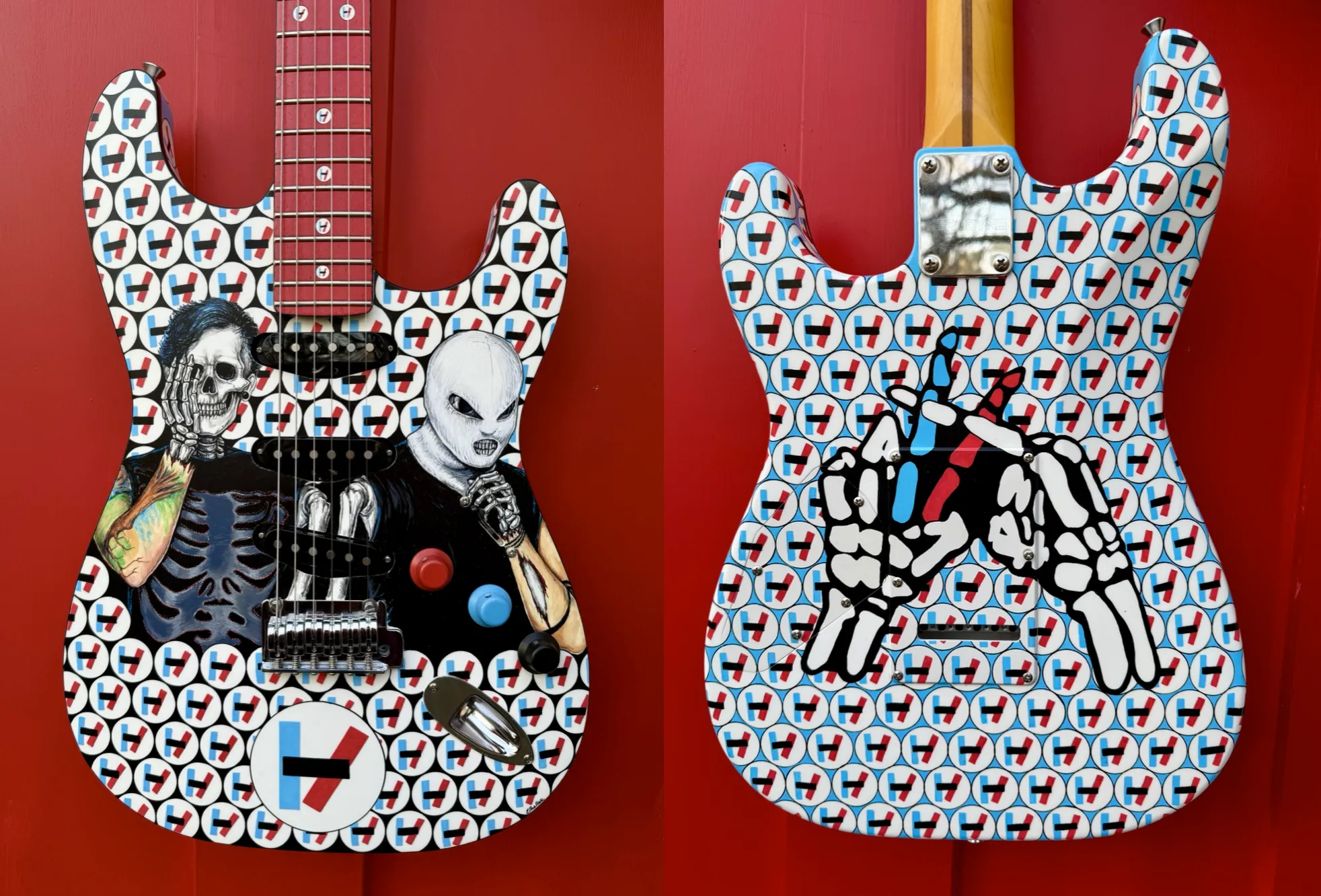 Twenty One Pilots custom painted guitar