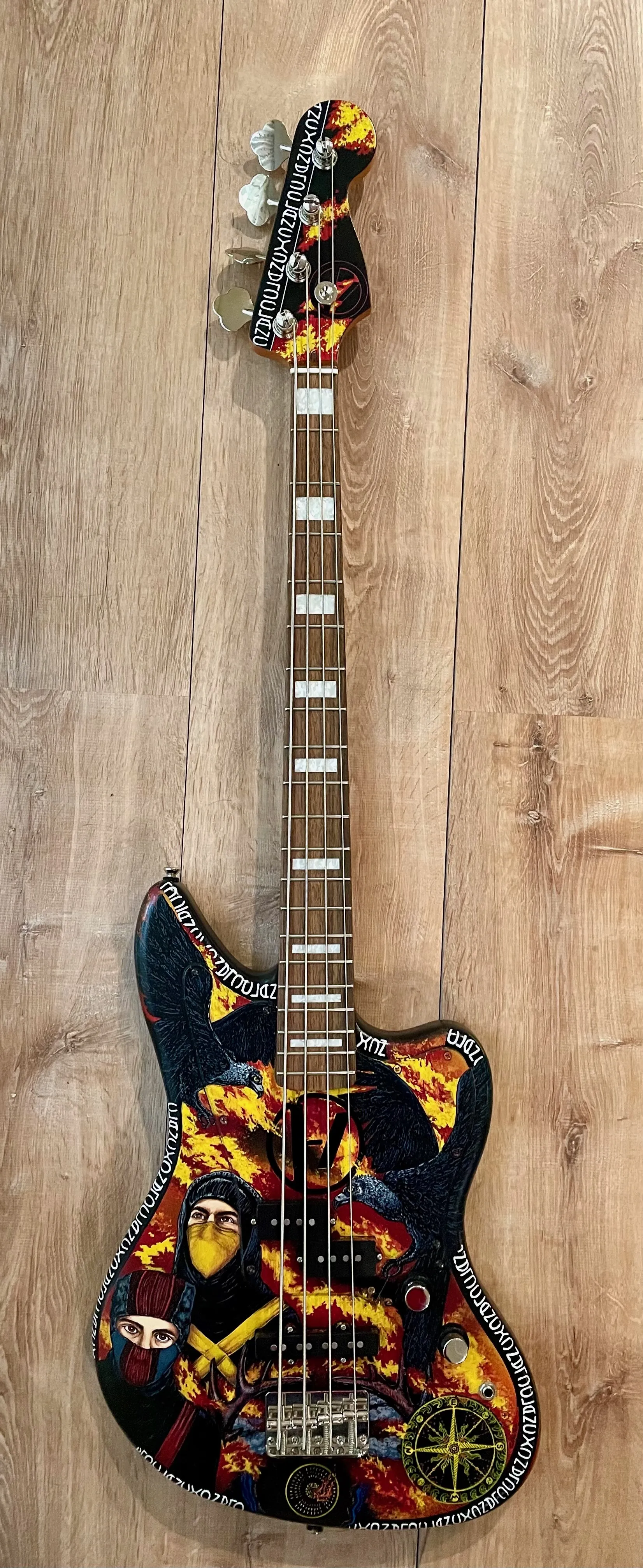 Twenty One Pilots bass guitar painted
