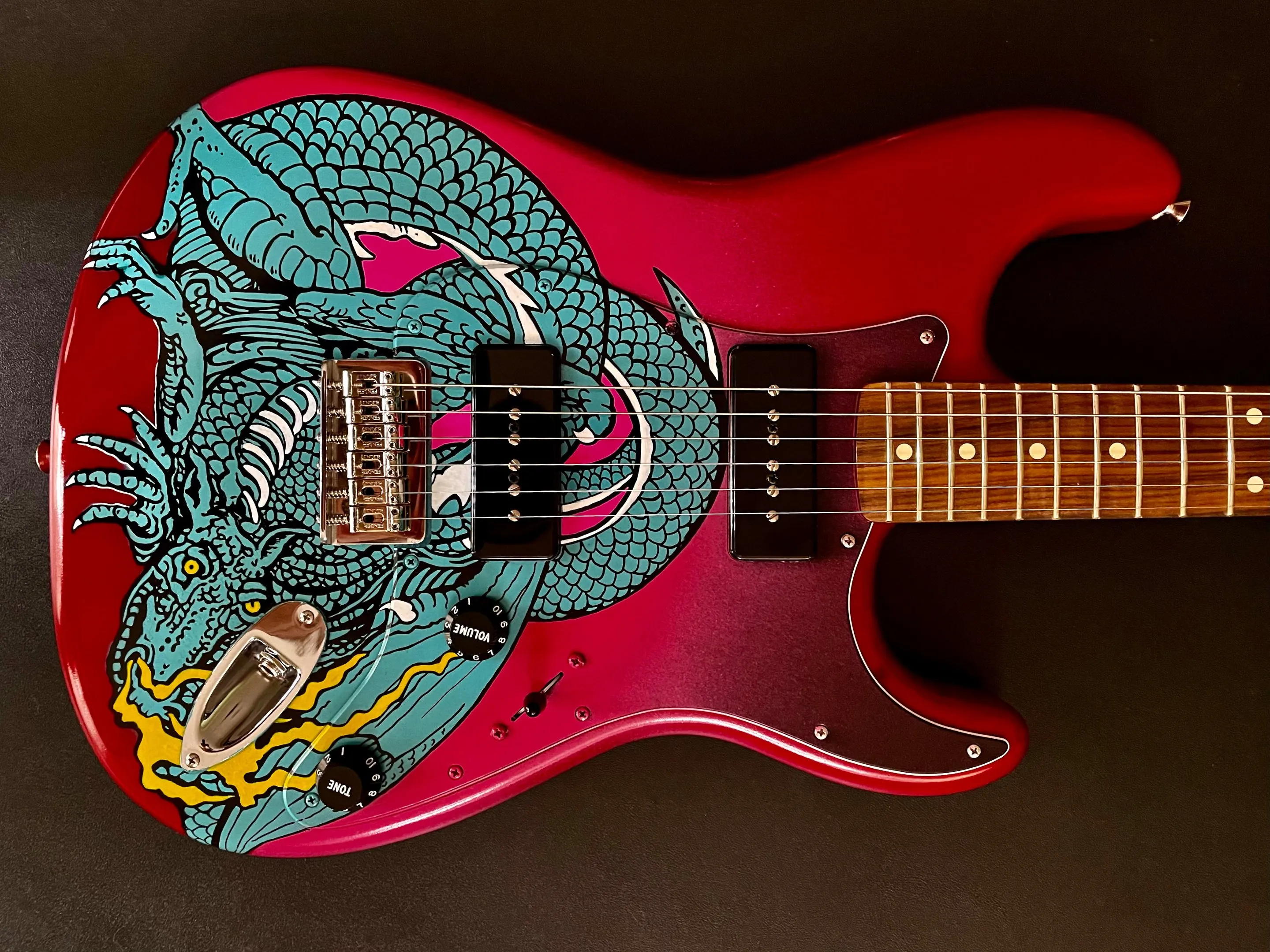 Twenty One Pilots scales painted guitar