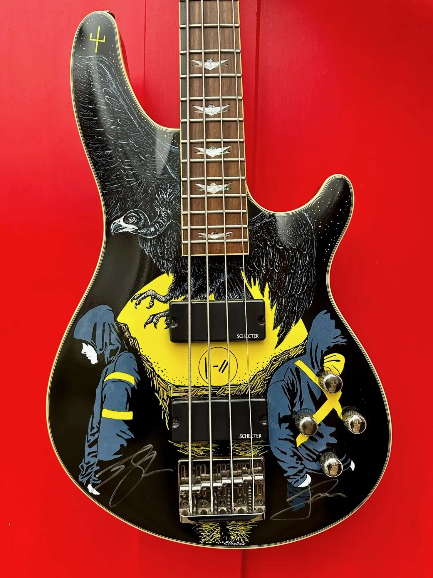 Signed Twenty One Pilots bass guitar