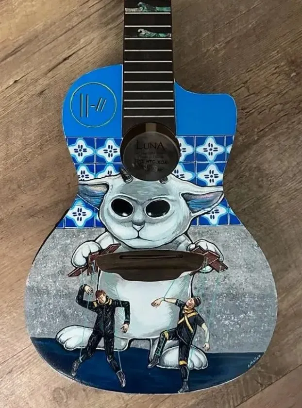 Twenty One Pilots painted ukulele